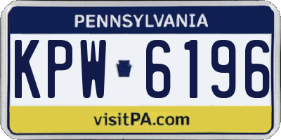 PA license plate KPW6196