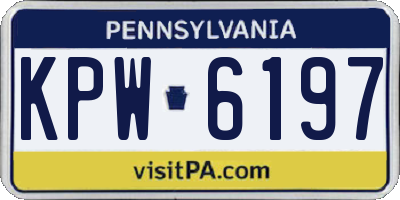 PA license plate KPW6197