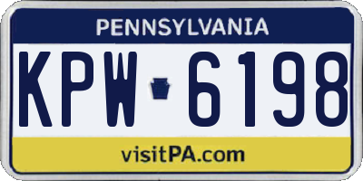 PA license plate KPW6198