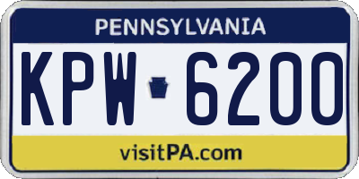PA license plate KPW6200