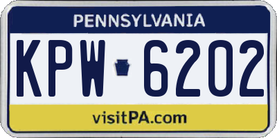 PA license plate KPW6202