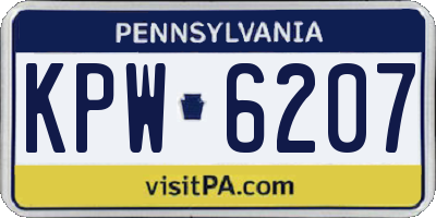 PA license plate KPW6207