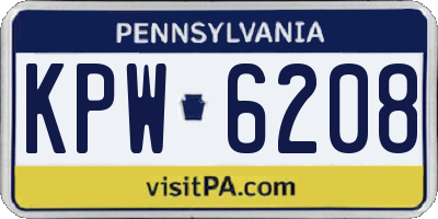 PA license plate KPW6208