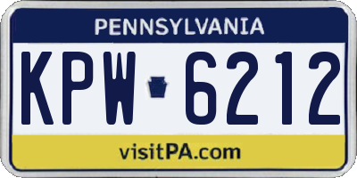PA license plate KPW6212