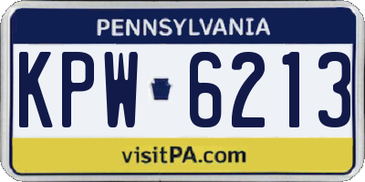 PA license plate KPW6213