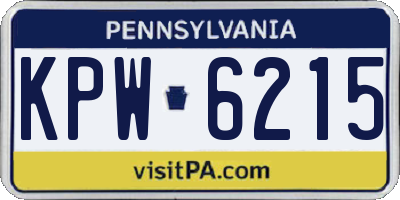 PA license plate KPW6215