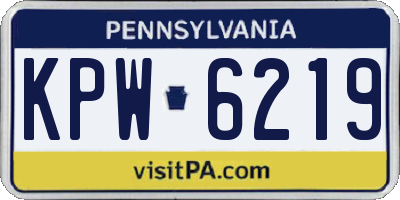 PA license plate KPW6219