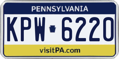 PA license plate KPW6220