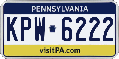 PA license plate KPW6222