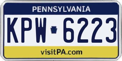 PA license plate KPW6223