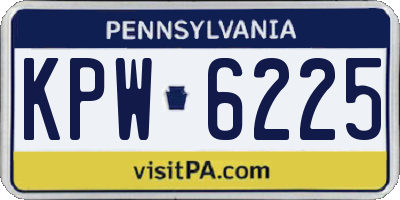 PA license plate KPW6225