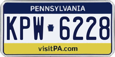 PA license plate KPW6228