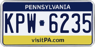 PA license plate KPW6235