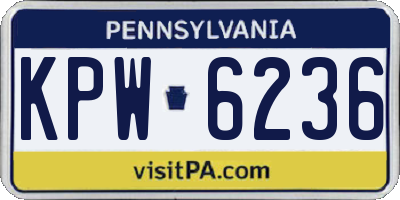 PA license plate KPW6236