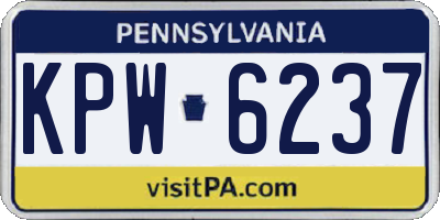 PA license plate KPW6237