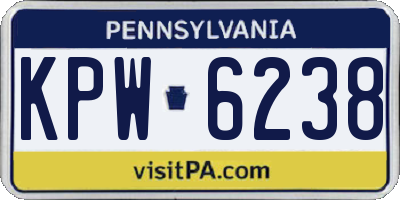 PA license plate KPW6238