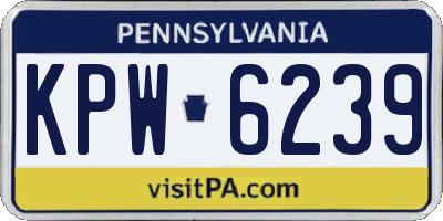 PA license plate KPW6239