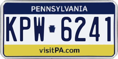 PA license plate KPW6241