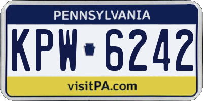 PA license plate KPW6242