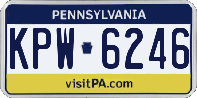 PA license plate KPW6246