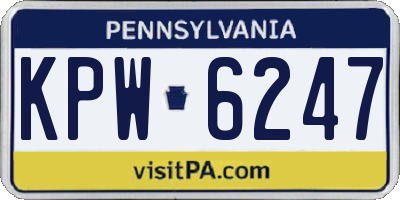 PA license plate KPW6247