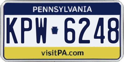 PA license plate KPW6248