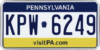 PA license plate KPW6249
