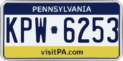 PA license plate KPW6253