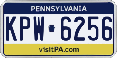 PA license plate KPW6256