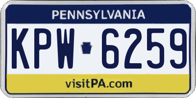 PA license plate KPW6259