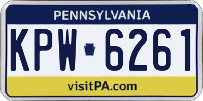 PA license plate KPW6261