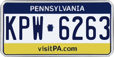 PA license plate KPW6263