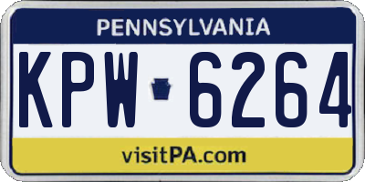 PA license plate KPW6264