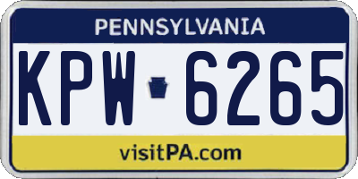 PA license plate KPW6265