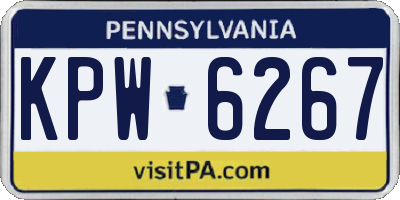 PA license plate KPW6267