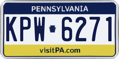 PA license plate KPW6271