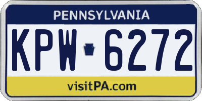PA license plate KPW6272