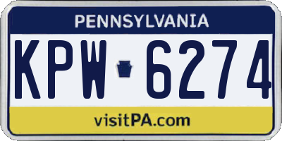 PA license plate KPW6274