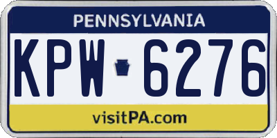 PA license plate KPW6276