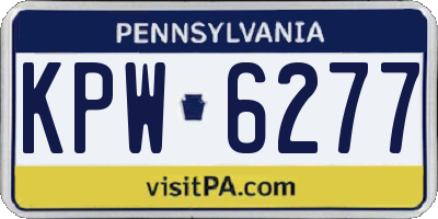 PA license plate KPW6277