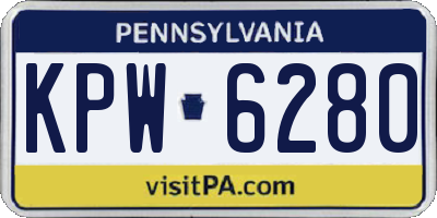 PA license plate KPW6280