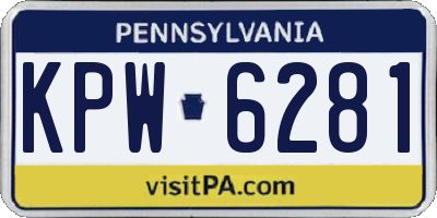 PA license plate KPW6281