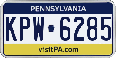 PA license plate KPW6285