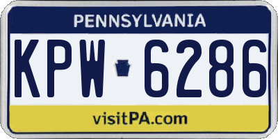 PA license plate KPW6286