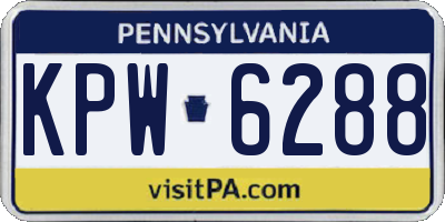 PA license plate KPW6288