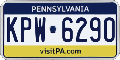 PA license plate KPW6290