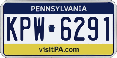PA license plate KPW6291