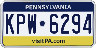 PA license plate KPW6294