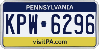 PA license plate KPW6296
