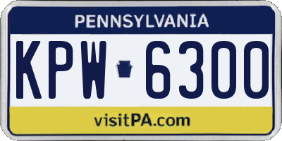 PA license plate KPW6300
